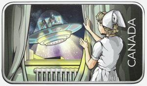 UFO encounter at Duncan hospital depicted on Canadian coin