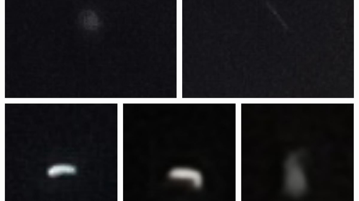 EXCLUSIVE: Woman spots two ‘UFOs’ from her garden in Stockport including one resembling the white…